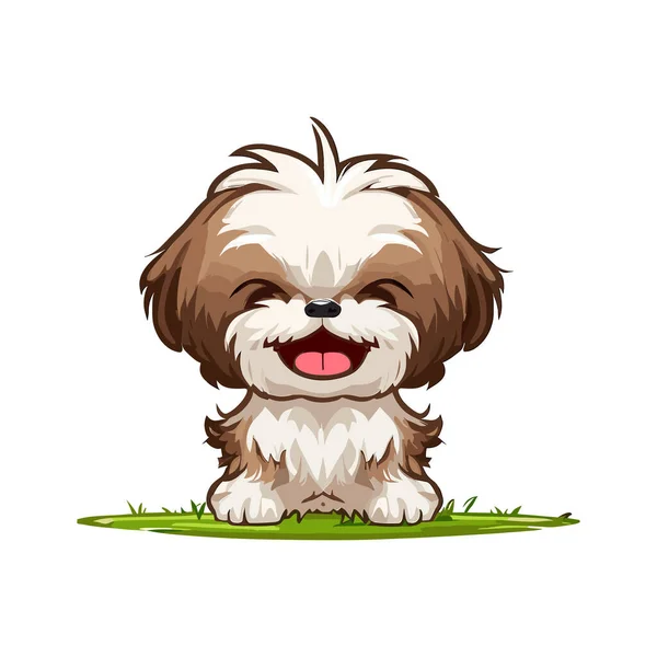Vektor Illustration Des Cartoon Hundes Mit Herausgestreckter Zunge — Stockvektor