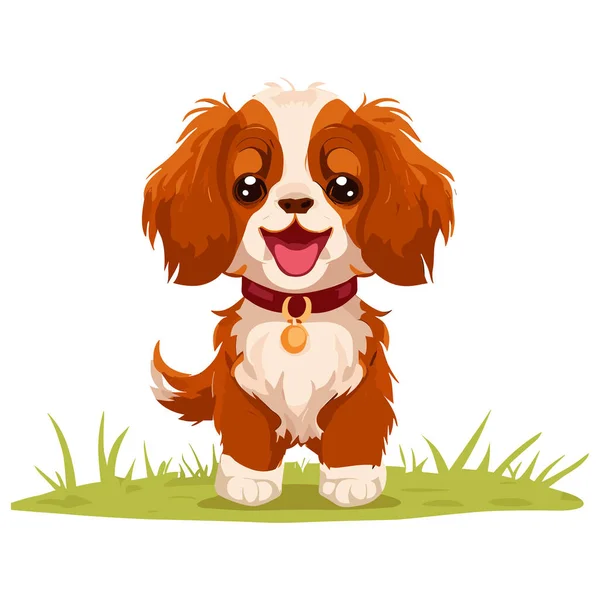 かわいい幸せな犬漫画ベクターイラストグラフィックデザイン — ストックベクタ