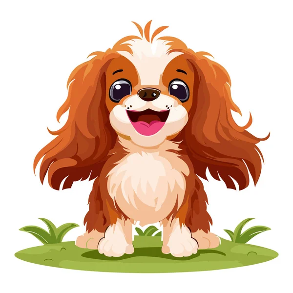 Cute Dog Happy Cartoon Character — Stock Vector