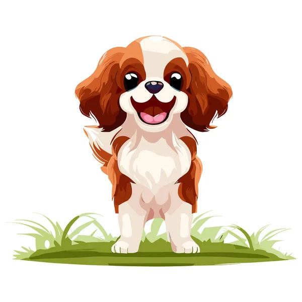 Schattige Hond Cartoon Vector Illustratie Grafisch Ontwerp — Stockvector