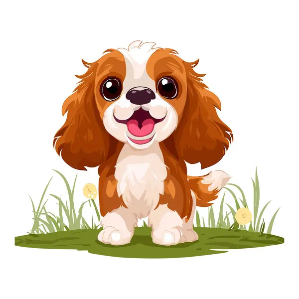 Schattige Hond Cartoon Stijl Vectorillustratie — Stockvector