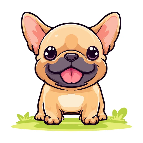 Dog Breed Pug Cute Dog Cartoon Character Vector Illustration Graphic — Stock Vector