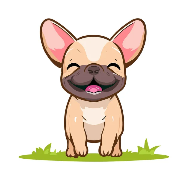 Cute Bulldog Puppy Cartoon Vector Illustration Design — Stock Vector