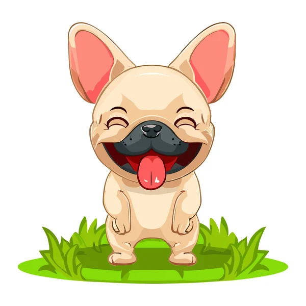 Illustration Vectorielle Chiot Bulldog Mignon — Image vectorielle