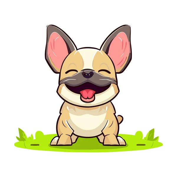 Feliz Pug Perro Dibujos Animados — Vector de stock