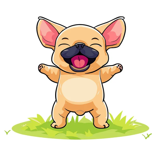 Happy Dog Bulldog Cartoon Vector Illustration Graphic Design — Stock Vector
