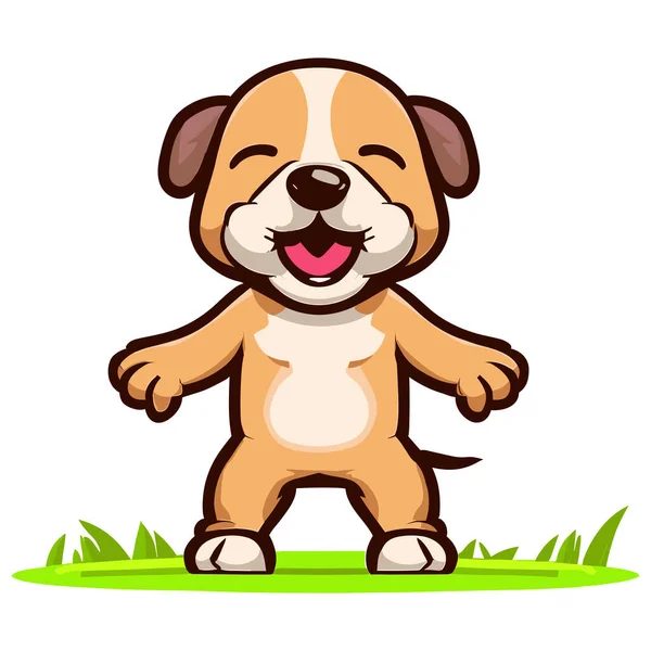 Vector Illustration Cute Cartoon Beagle Mascot Running — Stock Vector