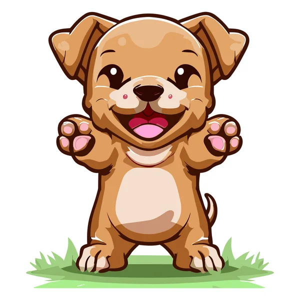 Vector Illustratie Van Schattige Cartoon Hond Zitten — Stockvector