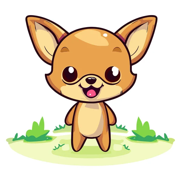 Cute Cartoon Animal Fox Vector Illustration — Stock Vector