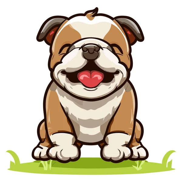 Illustration Von Niedlichen Bulldoggen Maskottchen — Stockvektor