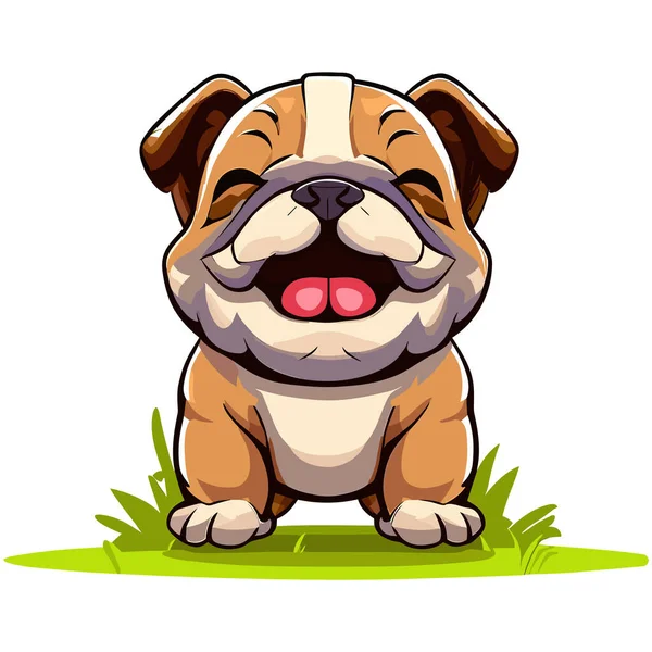 Vektor Illustration Von Niedlichen Cartoon Bulldogge Hund — Stockvektor