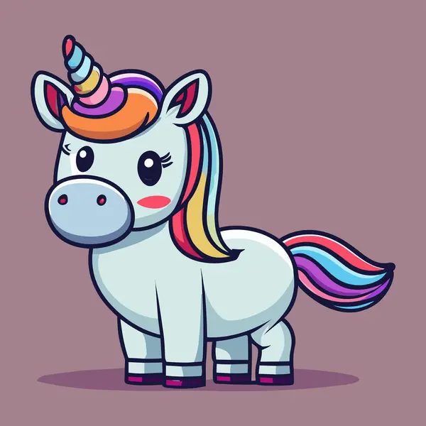Cute Unicorn Cartoon Vector — Stock Vector