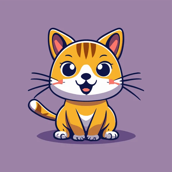 Personagem Desenho Animado Tigre Bonito — Vetor de Stock