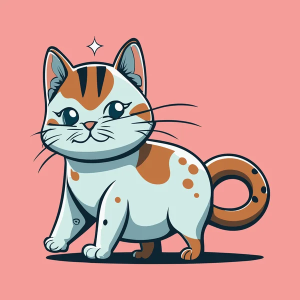 Katt Stil Med Vektor Illustration — Stock vektor