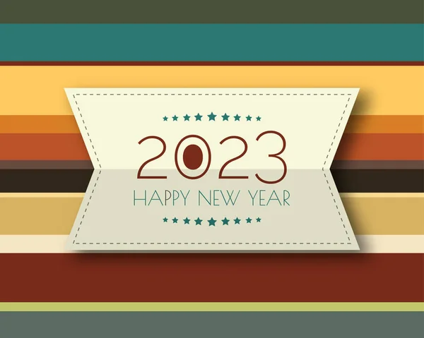 2023 Happy New Year Numbers Minimalist Style Vector Linear Numbers — Vector de stock