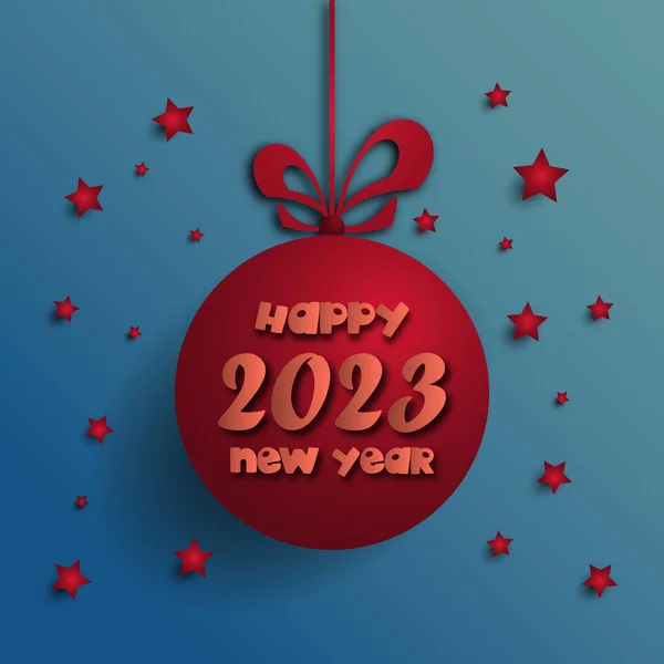 2023 Happy New Year Numbers Minimalist Style Vector Linear Numbers Vettoriale Stock
