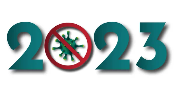 2023 Felice Anno Nuovo Numeri Stile Numeri Lineari Vettoriali Progettazione Illustrazione Stock
