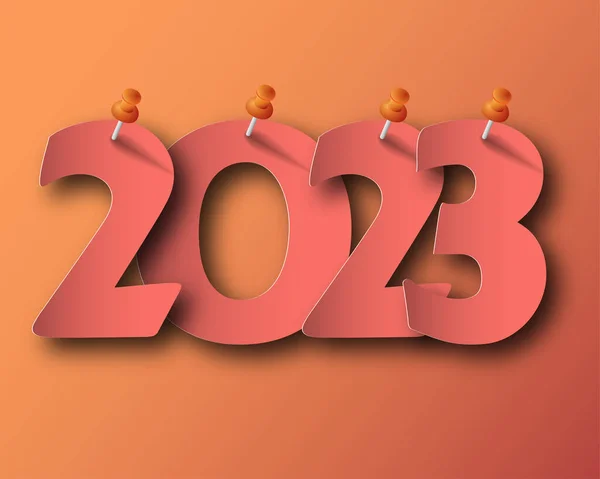 2023 Happy New Year Numbers Minimalist Style Vector Linear Numbers Illustrazioni Stock Royalty Free