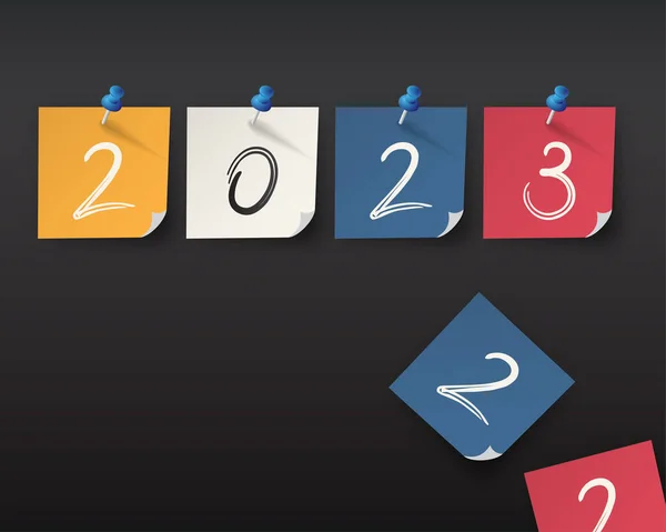 2023 Happy New Year Numbers Minimalist Style Vector Linear Numbers Vektorgrafiken