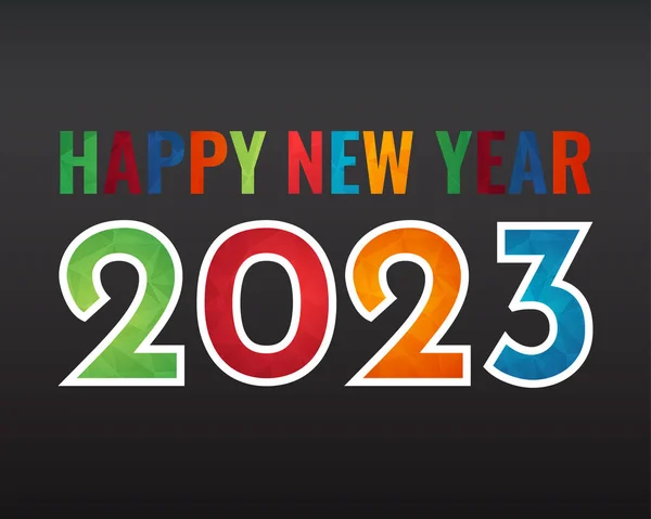 2023 Happy New Year Numbers Minimalist Style Vector Linear Numbers Vettoriali Stock Royalty Free