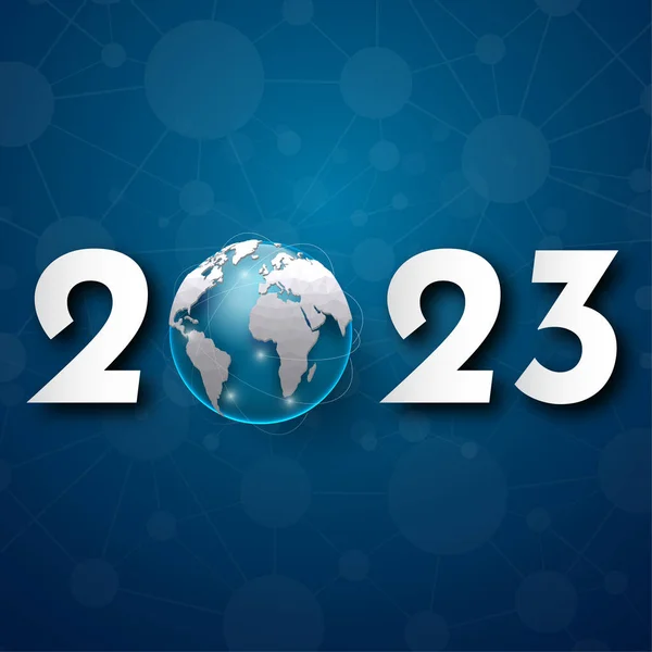 2023 Felice Anno Nuovo Numeri Stile Numeri Lineari Vettoriali Progettazione Illustrazioni Stock Royalty Free