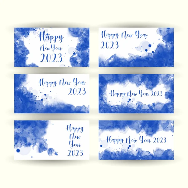 2023 Happy New Year Numbers Watercolor Style Vector Linear Numbers Illustrazioni Stock Royalty Free