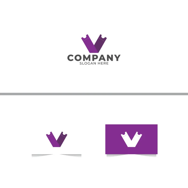 字母V票标志设计矢量模板 — 图库矢量图片
