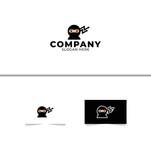 Ninja Pazarlama Logosu Tasarım Vektör Şablonu — Stok Vektör