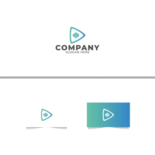 Játssz Media Logo Design Vector Template — Stock Vector