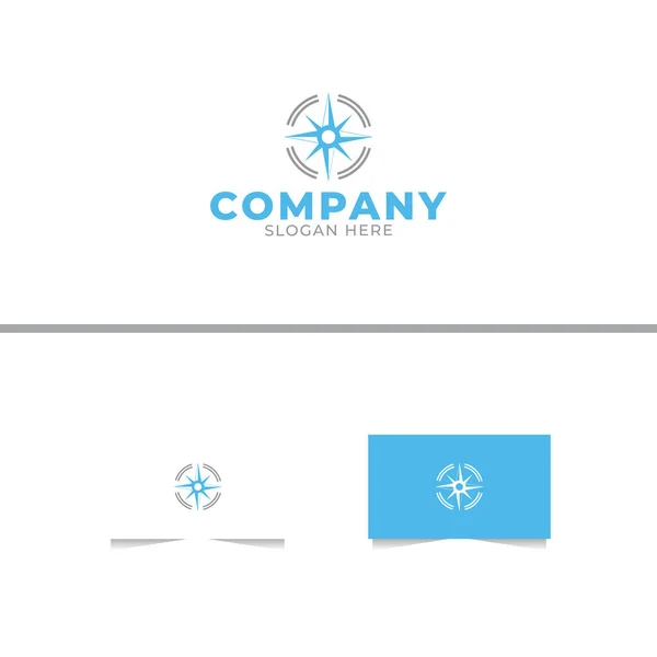 Bussola Mappe Logo Design Template — Vettoriale Stock