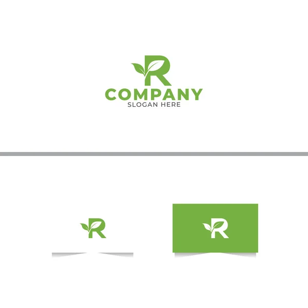 Letter Leaf Logo Design Vector Template — Stock Vector