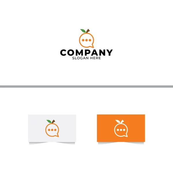 Orange Chat Logo Design Template — Stock Vector