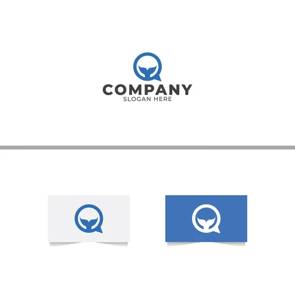 Modello Progettazione Logo Chat Balena — Vettoriale Stock