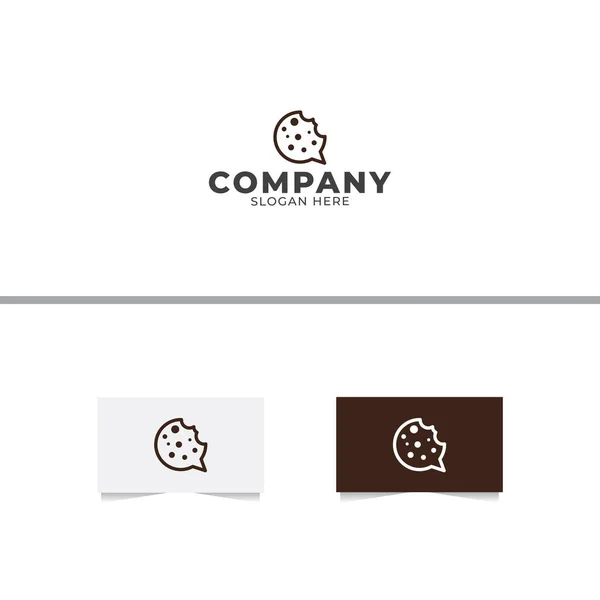Cookie Chat Logo Ontwerp Sjabloon — Stockvector