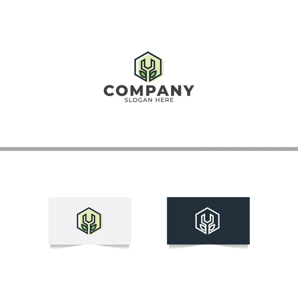 Modelo Design Logotipo Configuração Ecológica —  Vetores de Stock