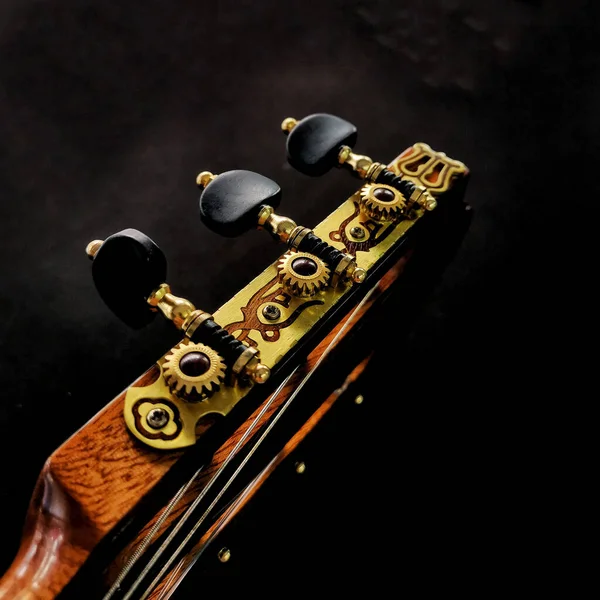 Närbild Bild Klassisk Gitarr Tuning Maskin Öppen Växel — Stockfoto