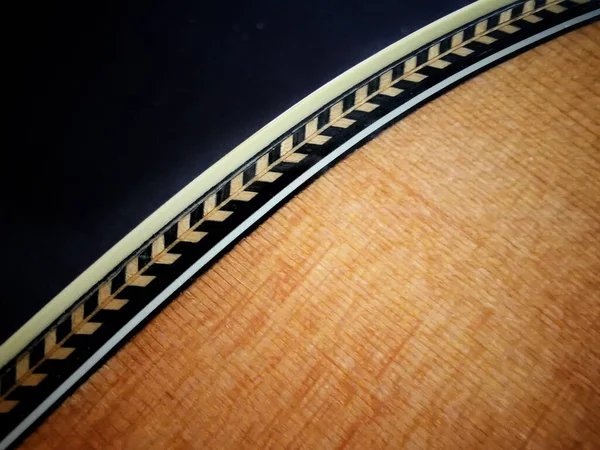 Primer Plano Herringbone Purfling Detal Guitarra —  Fotos de Stock