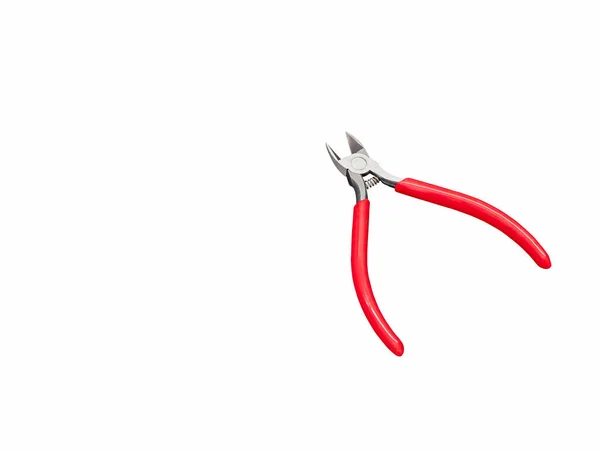 Old Diagonal Cutting Pliers Green Red White Background — Stock Photo, Image