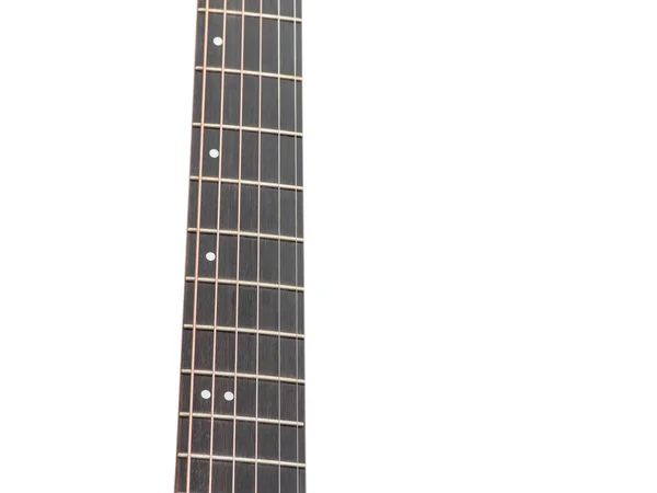 Bild Des Griffbretts Der Gitarre Isoliert Auf Weiß Inlay Punkt — Stockfoto