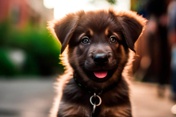 Cute German Shepherd Puppy Portrait Puppy — Stock Photo, Image