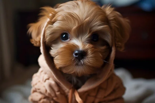 Portret Van Schattige Yorkshire Terrier Puppy — Stockfoto