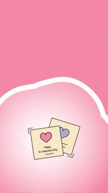 Sevgililer Günü 'nde 4K tebrik kartı videosu. Gezi kartı kavramı.