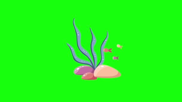 Vertical Video Blue Algae Green Background Concept Underwater — Stock Video