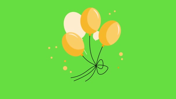 Video Cartoon Festival Balloons Design Concept Balloons — Stock Video