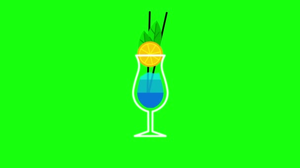 Vertical Video Cartoon Cocktail Design Concept Bar — Stock Video