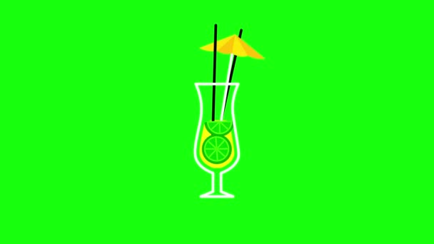 4K卡通鸡尾酒设计的垂直视频 酒吧的概念 — 图库视频影像