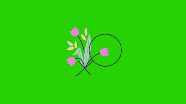4K个女性日图标的绿色背景视频 妇女日的概念 — 图库视频影像