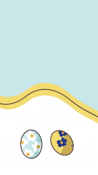 Video Cartone Animato Due Uova Sfondo Bianco Concetto Uovo Pasqua — Video Stock