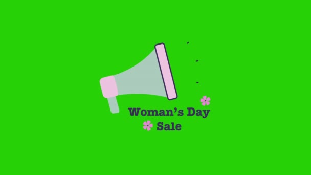 Vertikální Video Ženy Den Ikona Zeleném Pozadí Koncept Dne Žen — Stock video