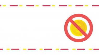 Beyaz arka planda çizgi filmin 4K videosu çapraz madeni para. Para kavramı.